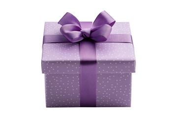Obraz premium Purple gift box isolated on transparent background