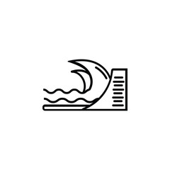 Icon of a seawall, representing coastal protection, resilience, and environmental safety.