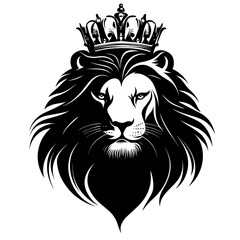 Lion head Silhouette vector styl