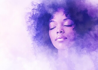 Fototapeta premium An African American woman depicted in an illustration created using watercolor painting