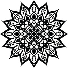 black and white mandala