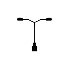 Icon of a streetlight lamp pole, symbolizing urban lighting, safety, and nighttime illumination.