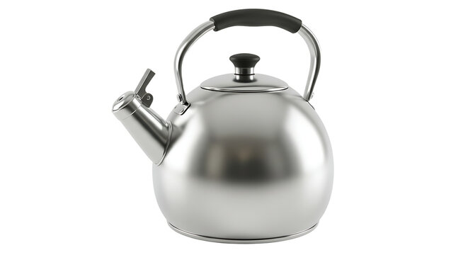 Stainless steel stovetop kettle with whistle for boiling water at home - Powered by Adobe