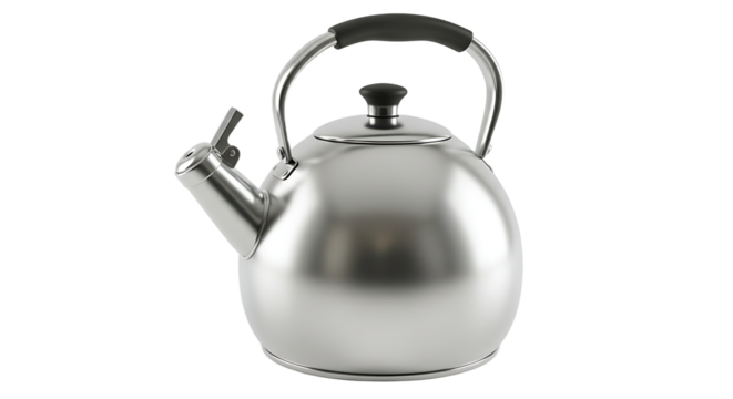 Stainless steel stovetop kettle with whistle for boiling water at home