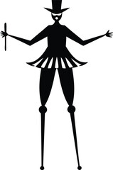stilt walker performer on stilts vector vector icon.eps