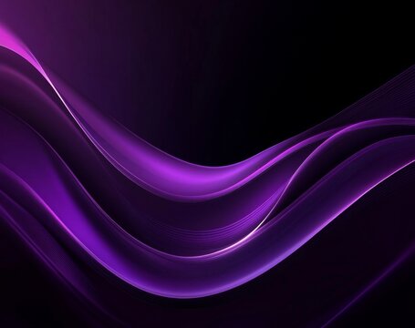 Abstract purple flowing curves on dark background