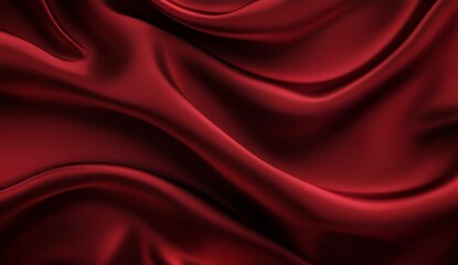Rich maroon silk drapes in flowing folds