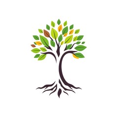 Obraz premium A digital illustration of a tree of life symbol, a root within a white background art illustration design