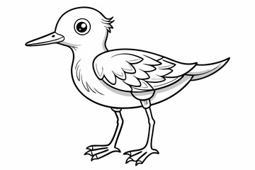 Fototapeta premium coloring page line art the little sandpiper black vector