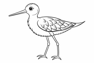 coloring page line art the little sandpiper black vector