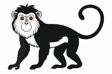 coloring page line art the monkey black vector