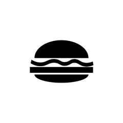 Burger food icon. Fast meal symbol. Tasty sandwich graphic. Vector illustration.