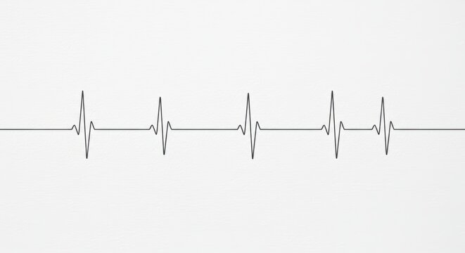 Heartbeat rhythm on white backdrop for cardiac health awareness, cardiovascular wellness campaigns and medical presentations, perfect for healthcare industry
