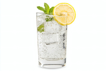 Fototapeta premium Frosty Mint Lemonade with Vodka in a Glass 