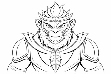 coloring page line art the monking king black vector