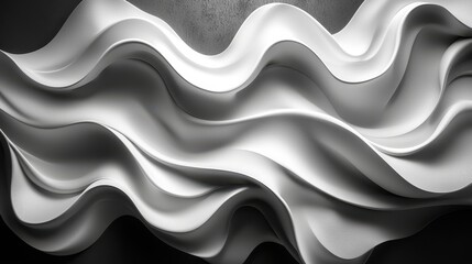 A timeless and elegant seamless pattern of monochrome white waves, a canvas for design projects, exuding an aura of sophistication and understated beauty. 