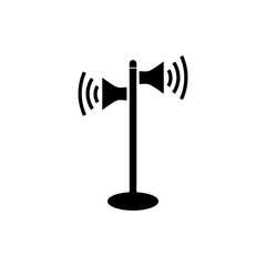 Loudspeaker tower icon. Public announcement symbol. Simple sound alert. Vector design.