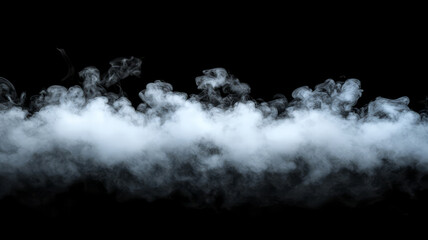 White smoke or fog on a dark background, creating a mysterious atmosphere.