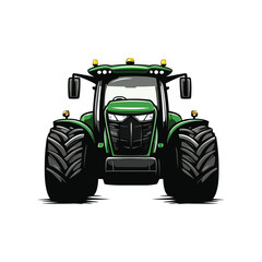 Obraz premium High Quality Tractor Icon And Vector Illustration Featuring a Detailed Farming Tractor Logo Vehicle Design, Perfect for Agricultural and Rural Industry Concepts.