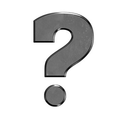 High-Quality Metallic Question Mark Icon for FAQs and Queries