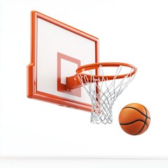 Basketball hoop ball ready for a winning shot perfect for sports websites advertising
