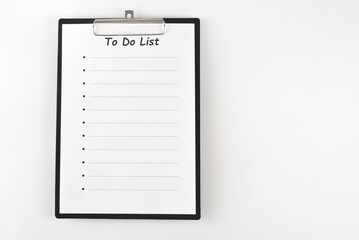 to do list on clipboard background isolated on white