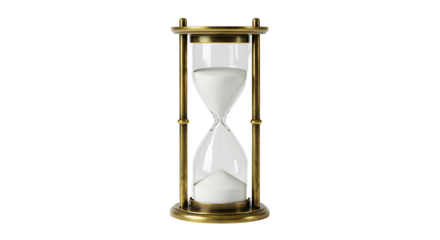 Hourglass Sand Timer Measuring Time Passing on Clean White Background