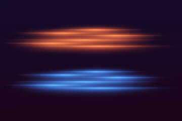 Speed ​​stripes, glitter effect. Neon speed lines and fast wind. Glow effect, powerful energy.Vector.EPS 10.