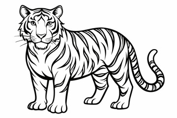 Obraz premium coloring page line art the tiger black vector