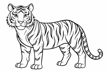 Obraz premium coloring page line art the tiger black vector