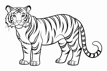 Obraz premium coloring page line art the tiger black vector