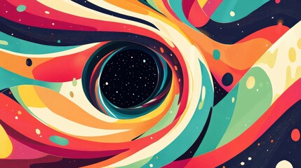 Vivid Abstract Swirling Colors Illustrating Cosmic Depths and Space Whirlpools in a Vibrant Artistic Design for Imaginative Representations of the Universe