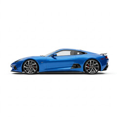 Obraz premium Blue Sports Car Isolated on White Background Sleek Modern Design