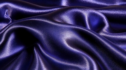 Close up image of shiny purple silky fabric displayed
