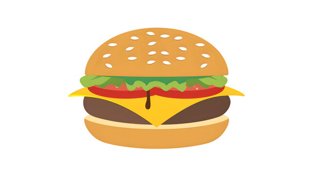 recommend clip art: Delicious Cheeseburger with Fresh Ingredients and Tasty Patty Ideal for Food Menus Recipes a