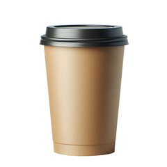 Blank take away kraft coffee cup isolated on white background