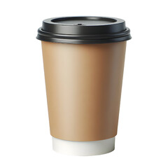 Blank take away kraft coffee cup isolated on white background