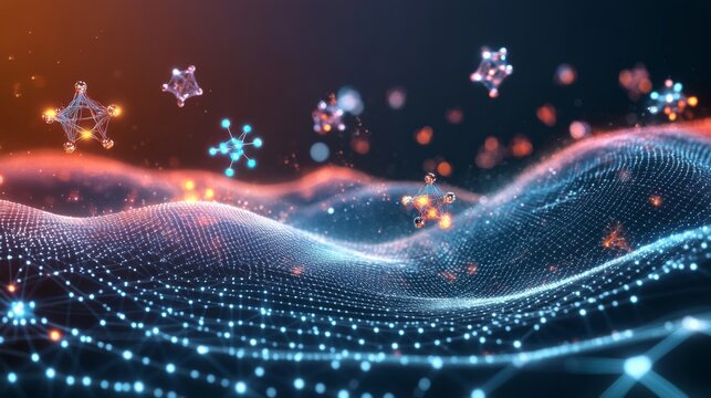 Abstract representation of molecular structures.