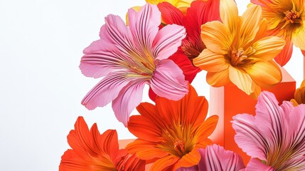 A stunning display of brightly colored flowers showcases nature's beauty, capturing the essence of spring and evoking feelings of joy and celebration.