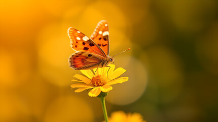 Obraz premium butterfly on yellow flower