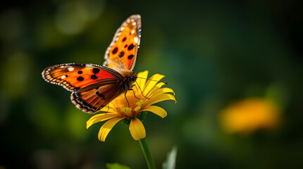 Obraz premium butterfly on yellow flower