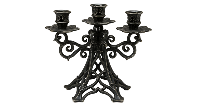 Elegant Black Candelabra with Intricate Design for Home Decor