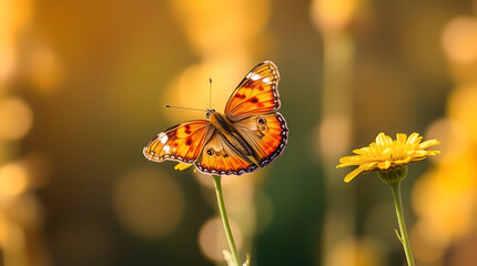 Obraz premium butterfly on yellow flower