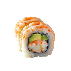 one sushi shrimp tempura roll, just one roll isolated

