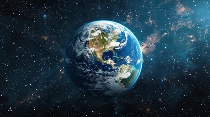 Obraz premium Vibrant view of Earth from space highlighting the beauty and fragility of our planets ecosystems