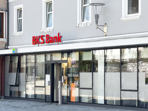 Exterior of bks bank building with glass facade and modern design