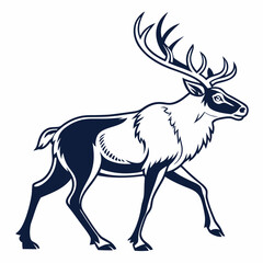 Reindeer silhouette icon vector