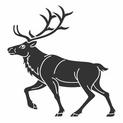 Reindeer silhouette icon vector