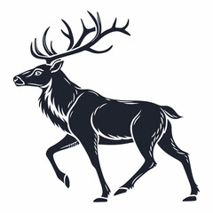 Reindeer silhouette icon vector
