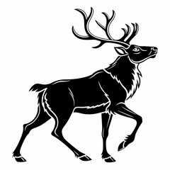 Reindeer silhouette icon vector